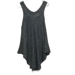 Umgee Navy blue cotton blend poncho sweater tunic top size M